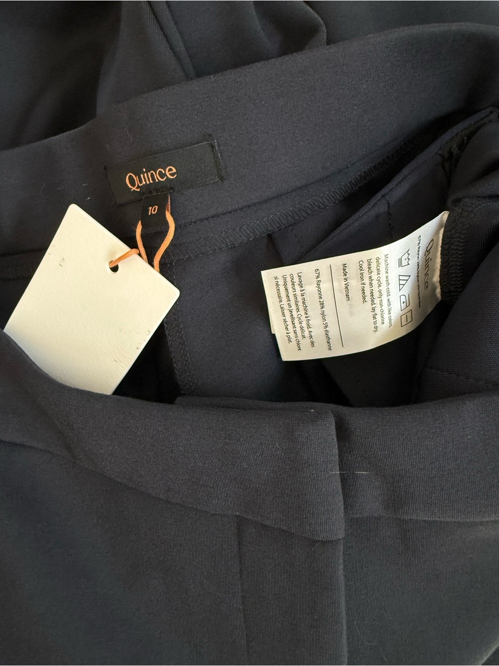 NEW Quince Ultra Stretch Ponte Wide Leg Trouser Pants Navy Size 10 Office Work - Picture 6 of 7